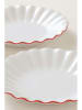 Jotex 2er-Set: Dessertteller ''Bonnie'' in Weiß/ Rot - Ø 19 cm
