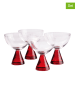 Jotex Kieliszki (4 szt.) w kolorze czerwonym do koktajli - 350 ml
