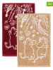 Moomin 2-delige set: gastendoeken "Festive Moments" rood/beige - (L)50 x (B)30 cm