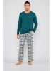JOOP! Pyjama-Hose in Dunkelblau/ Creme/ Türkis