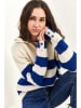 Bianco Lucci Pullover in Creme/ Blau