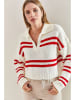 Bianco Lucci Pullover in Weiß/ Rot