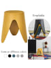 Rétro Chic Hocker "Eve" w kolorze żółtym - wys. 46 x Ø 30 cm