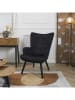 Rétro Chic Fauteuils "Giulia" zwart - (B)68 x (H)96 x (D)75 cm