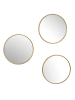 Rétro Chic 3-delige set: wandspiegels "Toronto" goudkleurig - Ø 26 cm