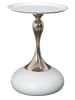 Rétro Chic Beistelltisch ''Portobello'' in Weiß/ Gold - (H)54 - Ø 38 cm