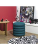 Rétro Chic Pouf ''Atome'' in Petrol - (H)44 x Ø 38 cm