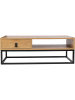 THE HOME DECO FACTORY Couchtisch "Abbott" in Natur/ Schwarz - (B)100 x (H)36 x (T)50 cm