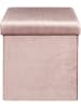 The Home Deco Kids Hocker "Giulia" w kolorze jasnoróżowym ze schowkiem - 38 x 38 x 38 cm
