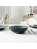 THE HOME DECO FACTORY 6-delige set: soepborden "Elia" zwart/groen - Ø 18,5 cm