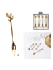 every ware 4-delige set: taartvorkjes goudkleurig - (L)12 cm