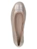 Caprice Leren ballerina's lichtbruin/grijs
