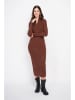 ASSUILI Strickkleid in Braun