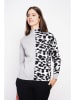 ASSUILI Pullover in Grau/ Schwarz/ Weiß
