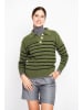 ASSUILI Pullover in Grün/ Schwarz