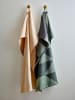 SÖDAHL 2-delige set: theedoeken "Twist" groen/beige - (L)70 x (B)50 cm