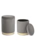 Bizzotto 2tlg. Set: Poufs in Grau