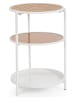 Bizzotto Bijzettafel "Haldor" wit/beige - (H)60,5 x Ø 40 cm