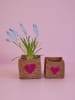 Rice 2-delige set: opbergmanden "Heart" lichtbruin/roze - (B)14 x (H)14 x (D)14 cm