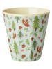 Rice Beker "Happy Forest" lichtblauw/groen - 160 ml