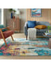 Flair Rugs Laagpolig tapijt "Optic" turquoise/geel/roze