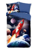 Pure Microvezel beddengoedset "Rocket" blauw/rood