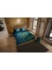 Pure Microvezel beddengoedset "Neva" donkerblauw/mintgroen