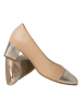 HASSIA Leren pumps "Capri" lichtbruin/goudkleurig