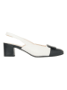 HASSIA Leren slingpumps "Capri" crème/zwart