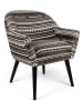 EXCELSA Fotel "Etnico" w kolorze czarno-białym - 70,5 x 83 x 65 cm