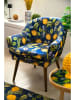 EXCELSA Fauteuil "Boboli" donkerblauw/geel - (B)70,5 x (H)83 x (D)65 cm