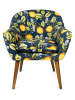 EXCELSA Armlehnstuhl "Boboli" in Dunkelblau/ Gelb - (B)70,5 x (H)83 x (T)65 cm