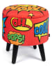 EXCELSA Aufbewahrungshocker "Pop Living" in Rot/ Bunt - (H)45 x  Ø 37 cm