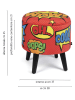 EXCELSA Aufbewahrungshocker "Pop Living" in Rot/ Bunt - (H)45 x  Ø 37 cm