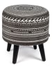 EXCELSA Aufbewahrungshocker "Etnico" in Schwarz/ Weiß - (H)45 x  Ø 37 cm