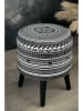 EXCELSA Aufbewahrungshocker "Etnico" in Schwarz/ Weiß - (H)45 x  Ø 37 cm