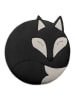 Leschi Bio-Körnerkissen "Fuchs Luca" in Schwarz - (B)25 x (H)25 cm