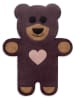 Leschi Bio-Körnerkissen "Bär Teddy" in Lila - (L)40 x (B)4 x (H)14 cm