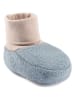 Hofbrucker Wollwalk-Babyschühchen in Blau/ Beige