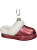 Kersten Ozdoba choinkowa "Comfy Slippers" w kolorze różowo-białym - szer. 6,3 cm