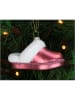 Kersten Kerstboomversiering "Comf Slippers" roze/wit- (B)6,3 cm