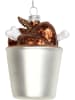 Kersten Ozdoba choinkowa "Chicken Bucket" w kolorze srebrno-brązowym - wys. 10,4 cm