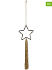 Kersten Zawieszki dekoracyjne (4 szt.) "Star" w kolorze czarno-złotym - 23 x 8 cm