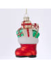 Boltze Weihnachtsanhänger "Booty" in Rot/ Creme - (H)13 cm