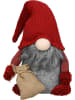 POSIWIO Figurka dekoracyjna "Gnome" w kolorze czerwono-szarym - 28 x 50 x 15 cm