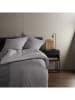 Schiesser Satin-Bettwäsche-Set "Palma" in Anthrazit/ Weiß