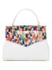 Anna Morellini Leren handtas "Anna" wit/meerkleurig - (B)30 x (H)20 x (D)9 cm