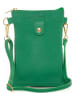 Anna Morellini Leren schoudertas "Erica" groen - (B)14 x (H)21 x (D)1 cm