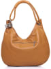 Anna Morellini Leder-Schultertasche "Alba" in Hellbraun - (B)38 x (H)34 x (T)10 cm