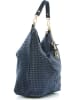 Anna Morellini Leder-Shopper "Caroline" in Dunkelblau - (B)42 x (H)38 x (T)17 cm